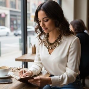 Elegant Gold and Brown Beaded Necklace